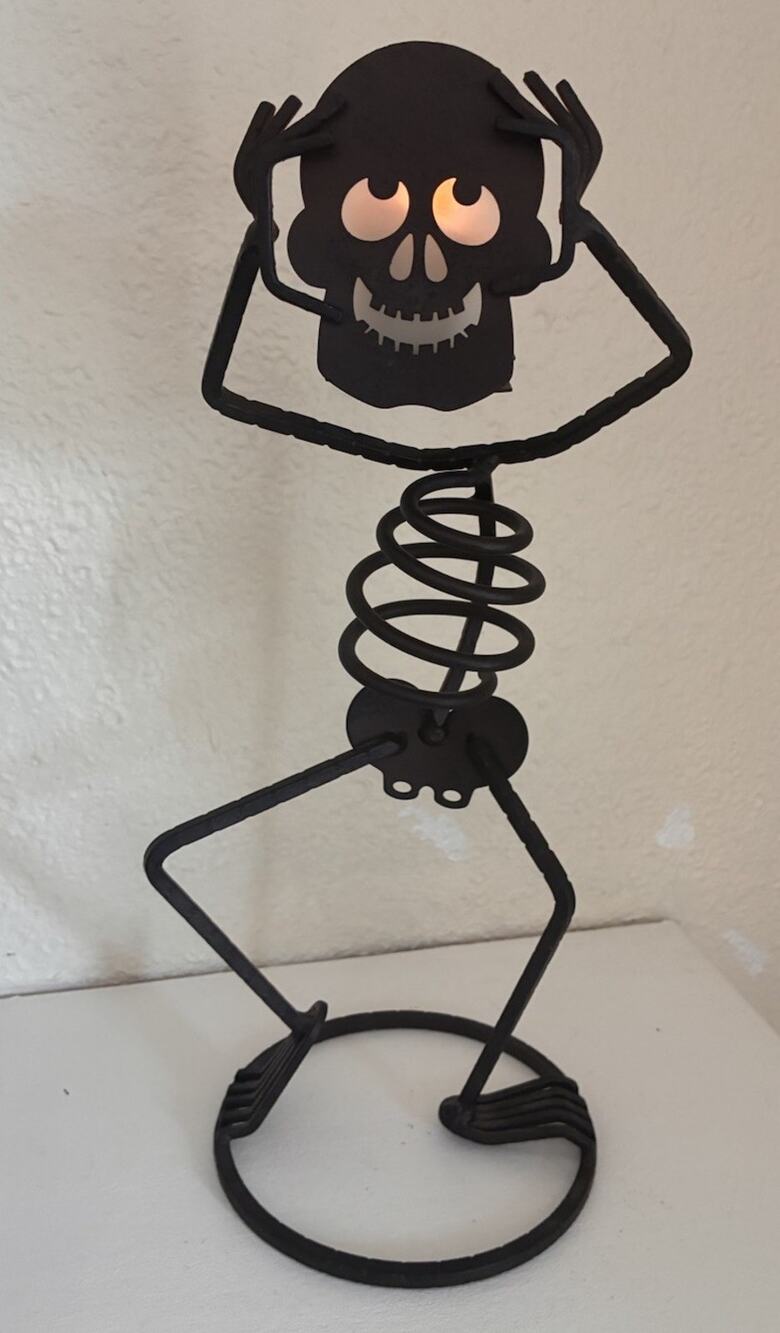 Partylite Halloween Mr Bones Votive Metal Candle Holder